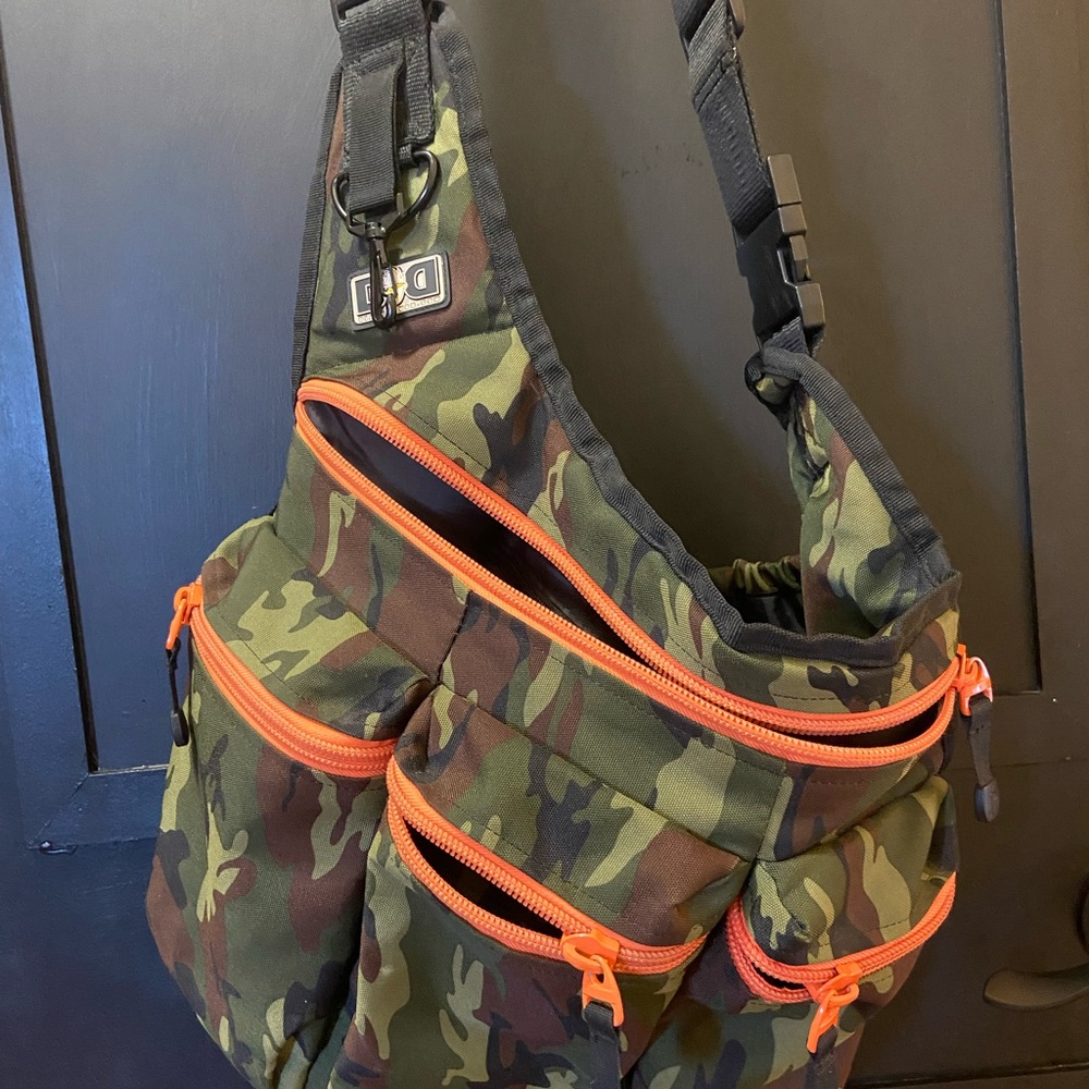 Diaper Dude Bag with) Camouflage with Orange Details